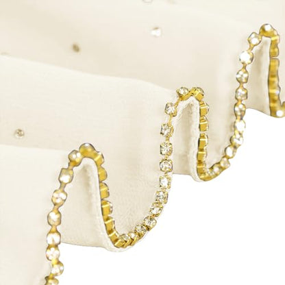 Hijab Scarf for Women Soft Chiffon Rhinestone Long Scarf Shawl Fashion Muslim Hijab Head Wrap Scarves - color: Beige