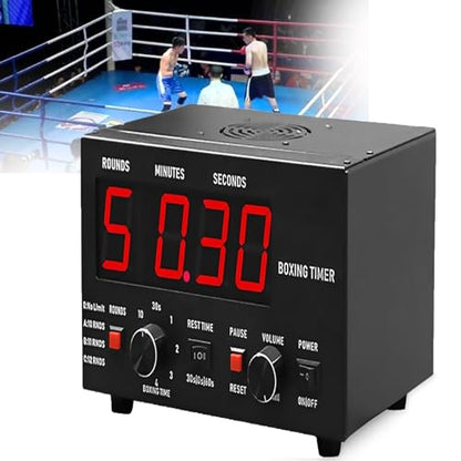 Professional Boxing Interval Timer, Gym Timer, Optional Training Rest Time and Number of Loop Reps, Multifunctional Stopwatch,Red - color: Red