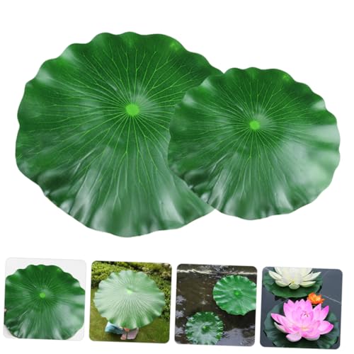 2pcs Simulated Lotus-Leaves Floating Decoration for Aquariums Realistic Fish Tank Ornament Lightweight Design for Aquatic Displays