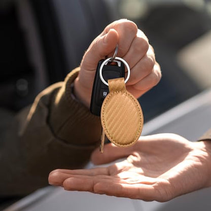 LaserGram Oval Keychain, Allah 2, Personalized Engraving Included (Carbon Fiber Bronze) - color: Carbon Fiber Bronze