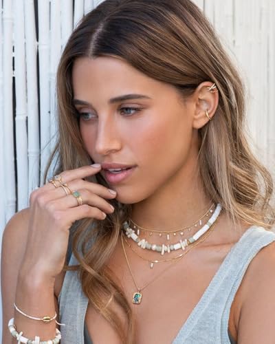 POTESSA 18K Gold Plated Pendant Necklace Medallion Coin Heart Y Shaped Chain Toggle Necklace for Women Jewelry - color: Gold Abalone Shell