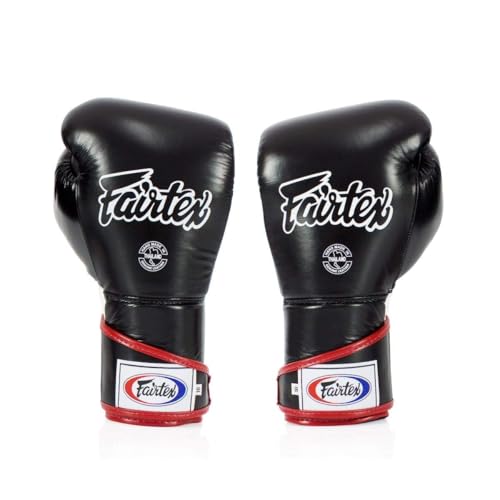 Fairtex BGV6 Angular Boxing Gloves, Locked Thumb Muay Thai MMA Kickboxing | Premium synthetic body with triple-layer foam padding. Joint protection and firm wrist support safeguard hands on heavy bags - color: Black/White/Red, size: 12oz