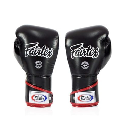 Fairtex BGV6 Angular Boxing Gloves, Locked Thumb Muay Thai MMA Kickboxing | Premium synthetic body with triple-layer foam padding. Joint protection and firm wrist support safeguard hands on heavy bags - color: Black/White/Red, size: 12oz