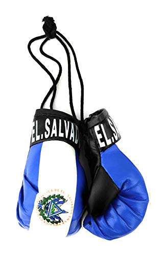 Hanging Car Mirror Mini Boxing Gloves (El Salvador) - color: El Salvador