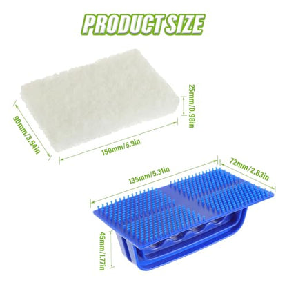 5 Pack Electric Cleaning Brush Pad Kitchen Bathroom Household Cleaning Pad Swimming Pool wall Cleaning Brush Heavy Duty Griddle Scrubber Scouring Pad and 1 Pack Handle kit(White) - color: White