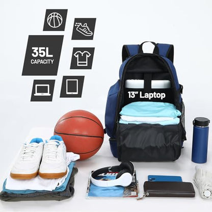 MIER Basketball Backpack Bags Sports Gym Backpacks with Shoe Compartment and Ball Holder for Adult Men Large Soccer Bag