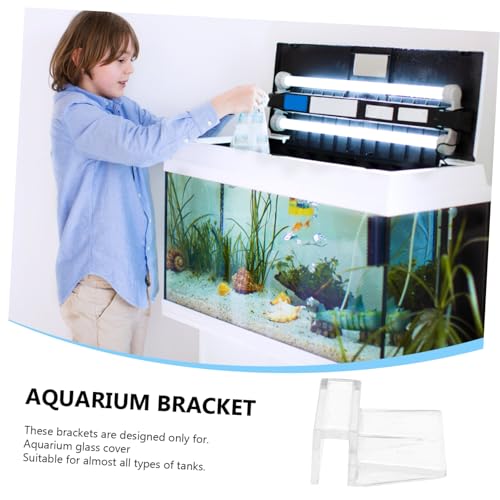 VANZACK Aquarium Plastic Clips Glass Cover 4pcs Strong Support Holders for Tank 8mm Size Easy Installation Compact Design