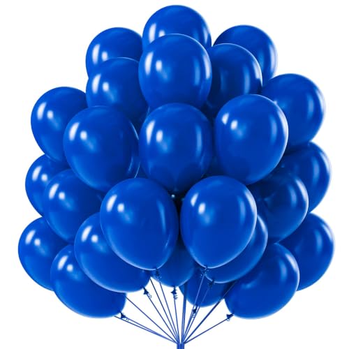 PartyWoo Royal Blue Balloons 50 pcs 12 Inch Matte Dark Blue Latex Helium Balloons for Graduation Independence Day Memorial Day Baseball Baby Shower Gender Reveal Birthday Party Decorations Blue-Y59 - color: Blue-y59