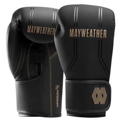 Hayabusa Mayweather Contender Boxing Gloves for Men and Women - color: Black/Gold, size: 10oz