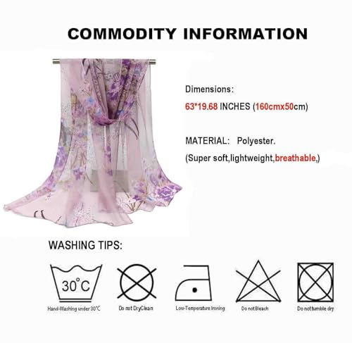 Acotavie Scarfs for Women Lightweight Fashion Scarves Print Floral Pattern Scarf Shawl Wraps - color: A07