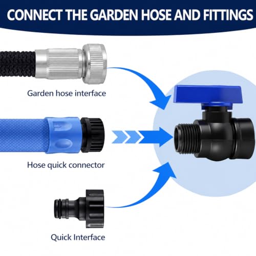 2 Pack 3/4 Inch Rain Barrel Spigot Kit, PVC Garden Hose Shut Off Valve with Bulkhead Fitting, Rain Barrel Diverter Kit for Water Tanks, Aquariums, Garden Barrel
