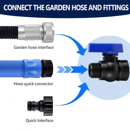 2 Pack 3/4 Inch Rain Barrel Spigot Kit, PVC Garden Hose Shut Off Valve with Bulkhead Fitting, Rain Barrel Diverter Kit for Water Tanks, Aquariums, Garden Barrel