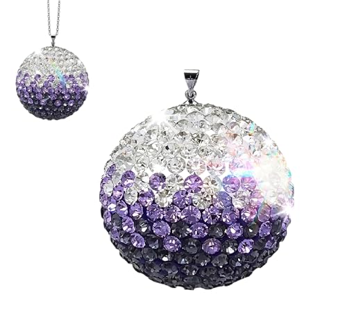 Purple Crystal Ball Rear View Mirror Charm, 1.38 in Decor - color: Velvet