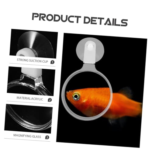 GANAZONO Acrylic Fish Tank Magnifier with Cup Clear Observation Tool for Small Animals Plants and Landscapes and Lightweight Glass for Aquariums