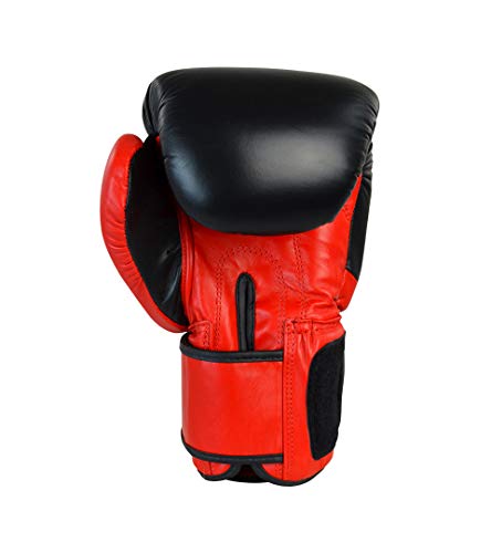 Competition Boxing Gloves | Punch Bag Mitts Sparring Punching Training MMA Fighting Sports - color: Red, size: 12 oz