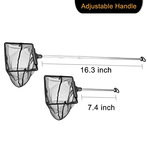Aquarium Telescopic Fish Net with Extendable Handle Soft Mesh - size: 4 inch