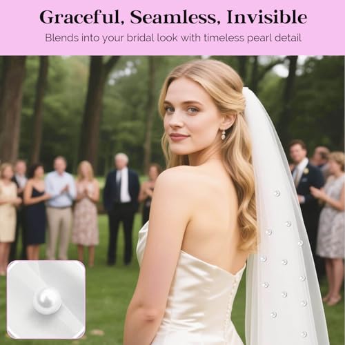 12-20 Pairs Pearl Veil Weights, Strong Magnetic Bridal Veil Weights, Double Sided Invisible Wedding Veil Weights, Gift Box - color: Silver