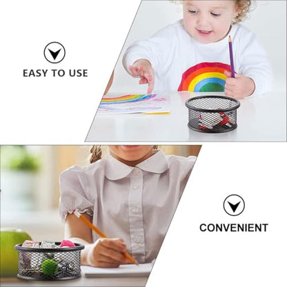 4PCS Paper Clip Mesh Holder Lid Creative Desk Organizer Self-Dispensing Paper Clip Dispenser for Office and School Use