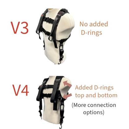 Squat Harness V4 2025 Version Professional Weight Support vest, Adjustable Heavy-Duty Straps - color: Black
