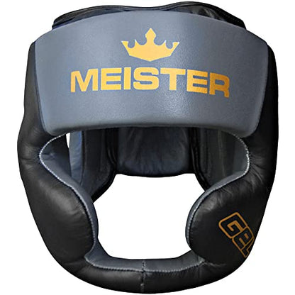 Meister Gel Full-Face Training Head Guard for MMA, Boxing & Muay Thai - Black/Charcoal - Large/X-Large