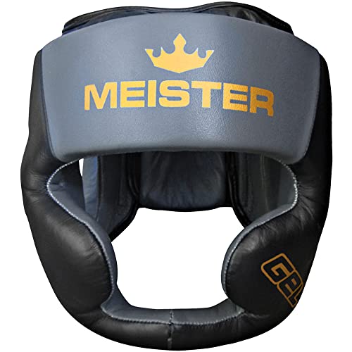 Meister Gel Full-Face Training Head Guard for MMA, Boxing & Muay Thai - Black/Charcoal - Small/Medium