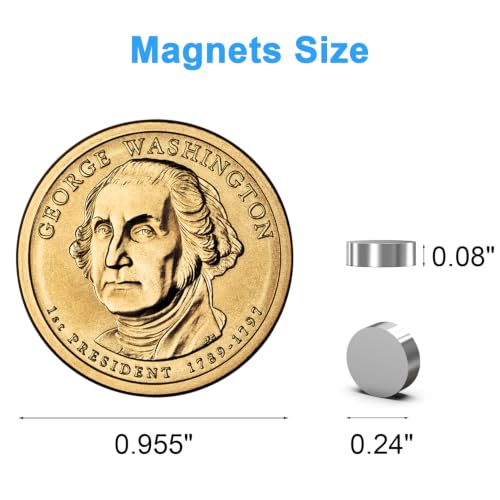 Refrigerator Magnets, Caturledas 600 Pack 6x2 mm Small Round Magnetic Rare Earth Neodymium Fridge Magnet for Home Kitchen Office School Hanging Album Photo Drawing, Silver - size: 6x2 mm