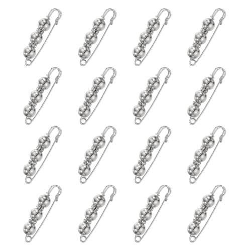 MECCANIXITY Pearl Brooch Pins, Decorative Safety Pin Brooch - color: Silver