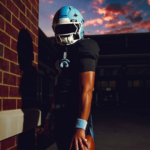 Nxtrnd One Pro Football Mouth Guard, Interchangeable Strap, Fits Adult & Youth (Columbia Blue) - color: Columbia Blue Pro