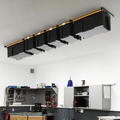 Ultrawall Overhead Garage Storage Rack, Heavy Duty Ceiling Storage Rack, 26 Inch Adjustable Ceiling Bin Storage System, 7 Sets for 6 Bins - style: For 6 Bins