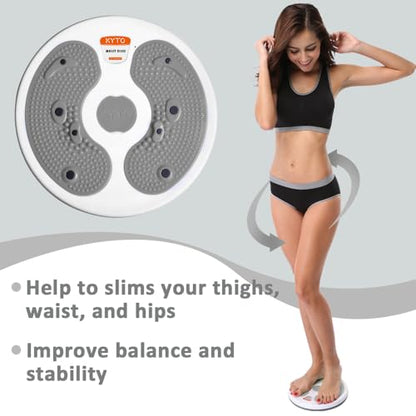 KYTO Waist Twister Disc – Core Trainer Board with Digital Counter, Ab Workout Equipment with 360° Rotation, Non-Slip Foot Massage Design for Home, Office Fitness