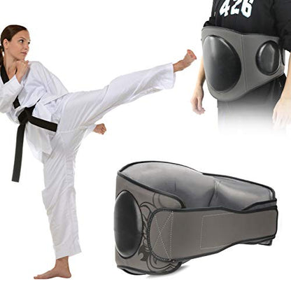 Srliya Thickened Boxing Belly Pad MMA Muay Thai Kickboxing Stomach Protector with 4-Layer Cushioning, PU & Sponge Training for Martial Arts