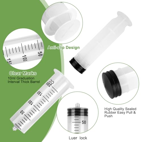 3 Pack 200ml Syringes with Needle 14G 1.5”, Sterile Luer Lock Syringe Individually Packaged for Scientific Labs, Measuring, Watering, Refilling - style: 200 ml