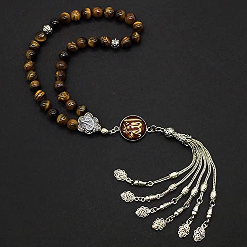 Design -Regal Collection Worry Beads - Prayer Beads Tesbih-Tasbih-Tasbeeh-Misbaha-Masbaha-Subha-Sebha-Sibha-Rosary (Regal 8mm- 33 Tiger Eye Stone Beads) - color: Regal 8mm- 33 Tiger Eye Stone Beads