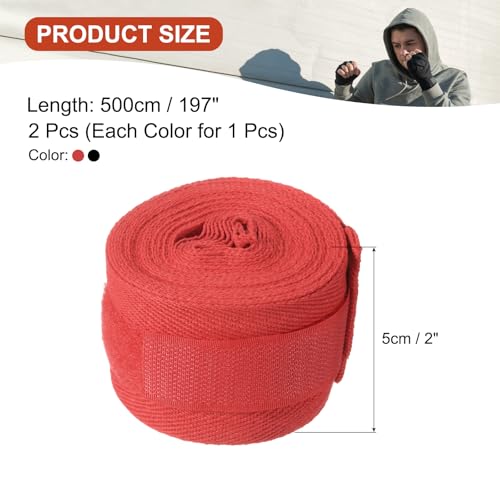 PATIKIL Boxing Hand Wraps, Elastic Boxing Wraps Cotton Fist Mitts Wrist Strap Protection for Muay Thai Martial Arts - size: 197 inch