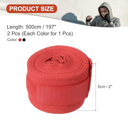 PATIKIL Boxing Hand Wraps, Elastic Boxing Wraps Cotton Fist Mitts Wrist Strap Protection for Muay Thai Martial Arts - size: 197 inch