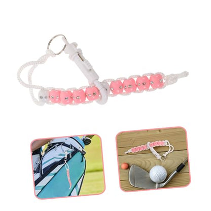 Golf Shot Counter Bracelet for Women, Rhinestone Beaded Manual Score Keeper, Portable Pink Golf Stroke Counter for Course Competition and Training