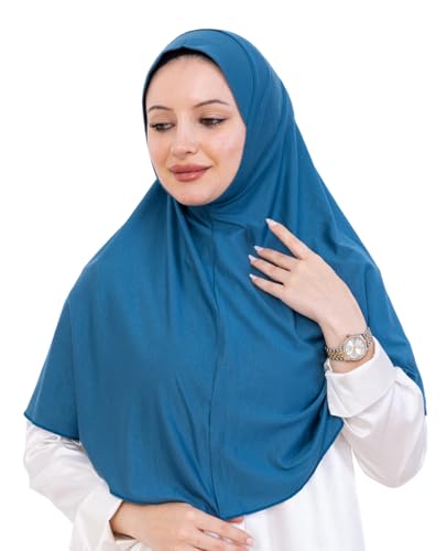 Prien Ready Hijab For Women, One Piece Muslim Instant Turban, Easy To Wear Long Head Scarf, Turkish Islamic Clothes For Abaya - color: Turquoise