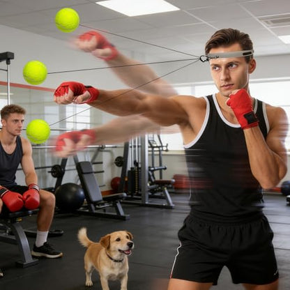 Boxing Reflex Ball, Boxing Ball Headband, Wearable Silicone Headband Strength Training Boxing Balls Set, Reaction Ball for Adults Kids Courtyard Gym Home - color: D
