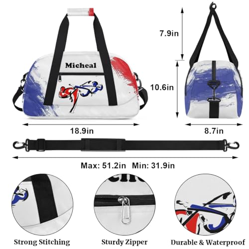 Personalized Martial Art Bag Duffel Bag for Girls, Custom Taekwondo Karate Bag Overnight Bags for Travel Weekender Practice Battle(1) - color: Option 9