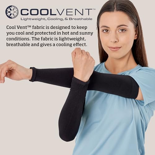 OutdoorEssentials UV Sun Sleeves for Men & Women, Cooling Arm Sleeves UPF 50+ | Golf, Tattoo Cover Up, Sun Protection - color: (4 Pairs): 4 Black