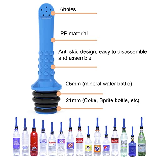 2PCS-Pack 2in1 Vaginal Douche Perineal Irrigation 650ML Portable Bidets + Pocket Bidet Pipe, Travel Bidet with Waterproof Cap, Peri Bottle for Postpartum Essentials - color: Blue