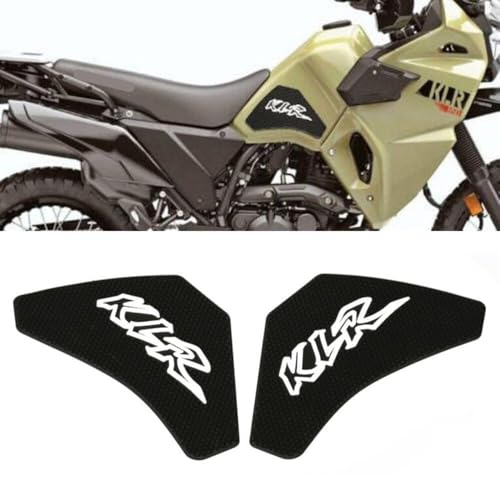 KLR650 Tank PAD Front Side Tank Pad Fuel Stickers Compatible with Klr650 2022-2025 3D Gel Tank Fuel Gip Decal KLR650 Sticker Pad (Black) - color: 144 Black