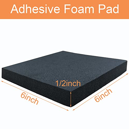 8 Pcs Black Adhesive Foam Pads Closed Cell Foam Sheets 1/2" Thick X 6" X 6" | Neoprene Rubber Foam Padding Self Stick Anti-Slip Anti-Vibration Pad for Protection (6 X 6 X 1/2 inches, 8Pcs) - size: 6in X 6in X 1/2in
