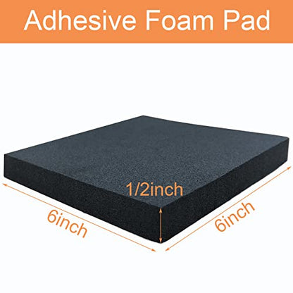 8 Pcs Black Adhesive Foam Pads Closed Cell Foam Sheets 1/2" Thick X 6" X 6" | Neoprene Rubber Foam Padding Self Stick Anti-Slip Anti-Vibration Pad for Protection (6 X 6 X 1/2 inches, 8Pcs) - size: 6in X 6in X 1/2in