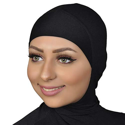 AL AMIRA Women's Ninja Cotton Hijab Underscarf One Piece - color: Black