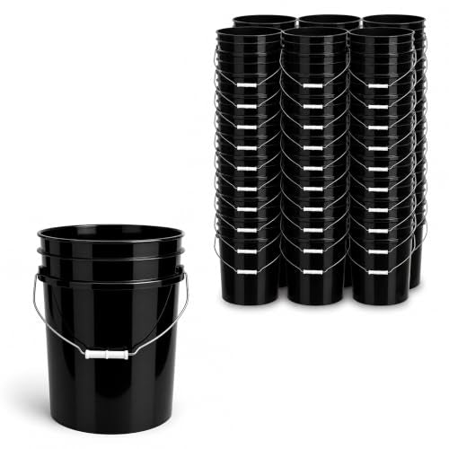 ePackageSupply 5 Gallon Bucket - Food Grade Bucket BPA-Free, Black, 60 Pack - color: Black, size: 60 Packs