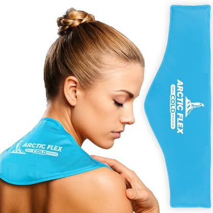 Arctic Flex Neck Ice Pack - Cold Compress Shoulder Therapy Wrap - Cool Reusable Medical Freezer Gel Pad for Swelling, Injuries, Headache, Cooler (X-Large (1 Pack)) - size: Extra Large
