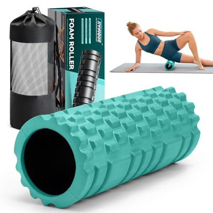 Foam Roller - 13'' Multi-Density Massage Roller for Deep Tissue & Muscle Recovery - Relieves Tight, Sore Muscles & Kinks, Improves Mobility & Circulation - Targets Key Body Parts (Aqua) - color: Aqua