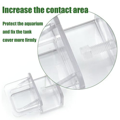 LINLAN 6 Pieces Aquarium Lid Clips, Transparent ABS Plastic Rimless Fish Tank Top Cover Support, Suitable for Plastic Dividers and DIY Anti-Jump