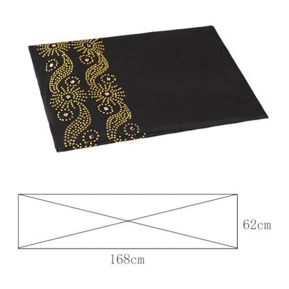 Muslim Women Shiny Rhinestone Hijab Head Wrap Long Scarf Shawl - color: Black